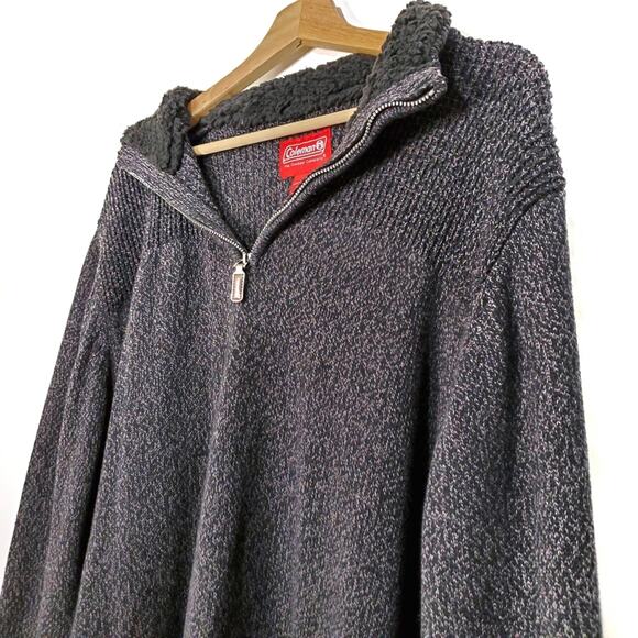 Coleman | Warm 1/4 Zip Faux Fur Collar Sweater - Picture 3 of 6